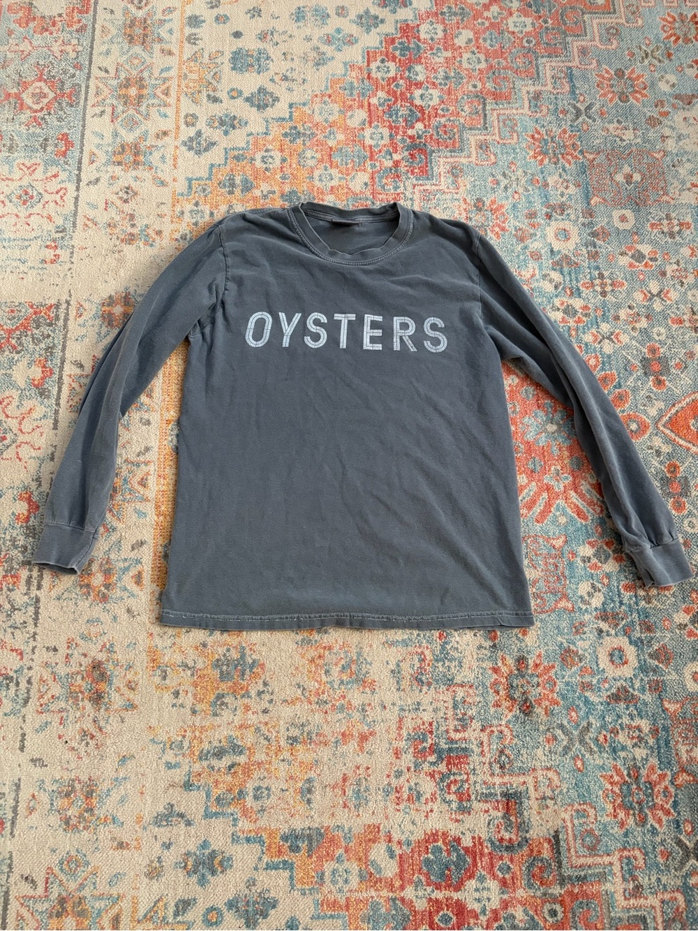 Comfort Colors blue Island Creek Oysters long sleeve tshirt